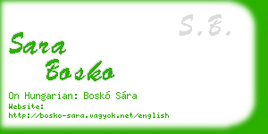 sara bosko business card