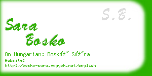sara bosko business card